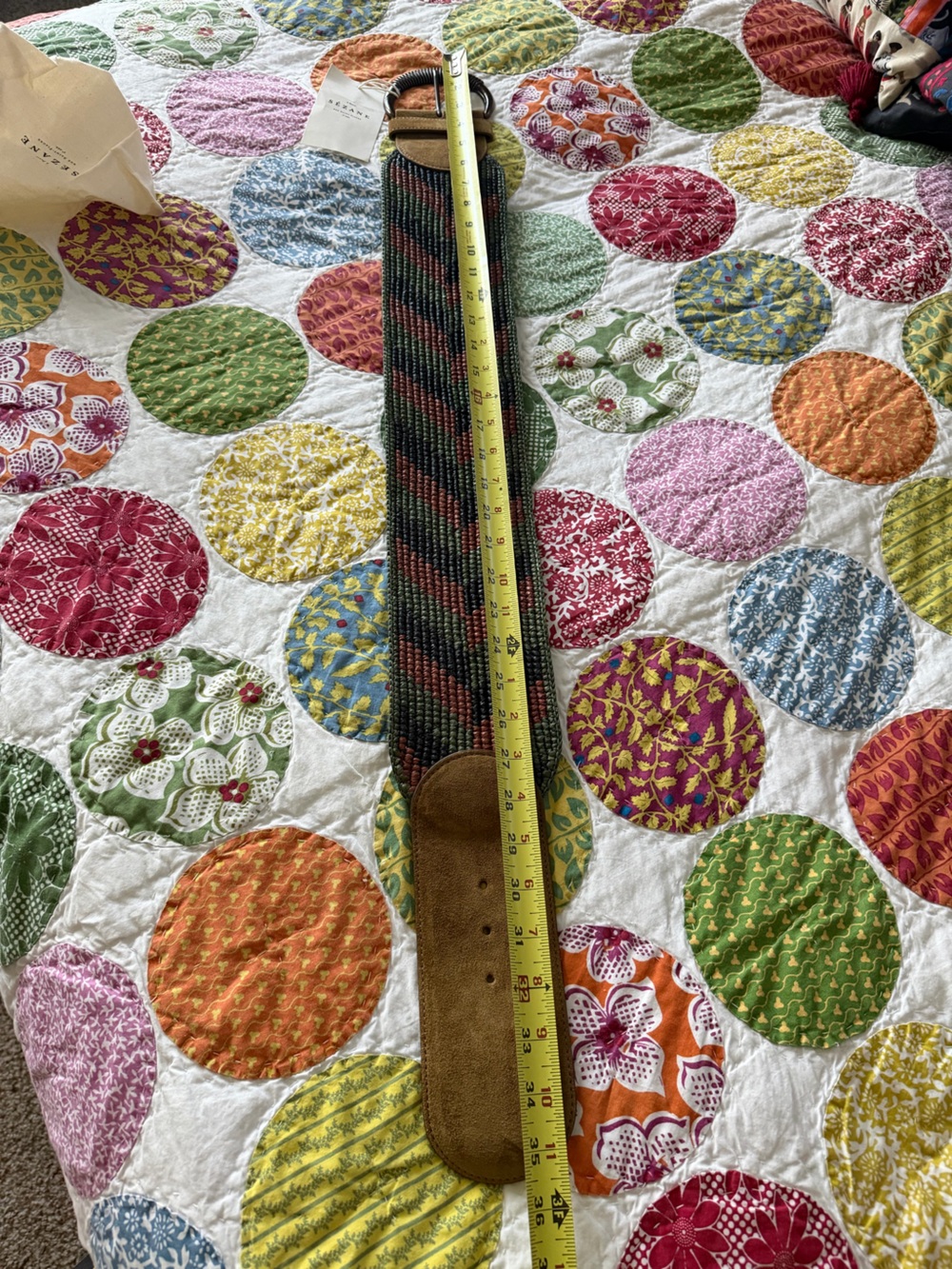 NWT Sezane Carlie Belt Multicoloured / Khaki - Size 80 - Picture 8 of 16